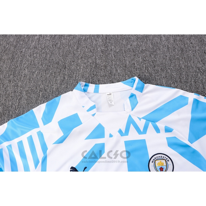 Tuta da Track di Felpa Manchester City 2022-2023 Bianco e Blu